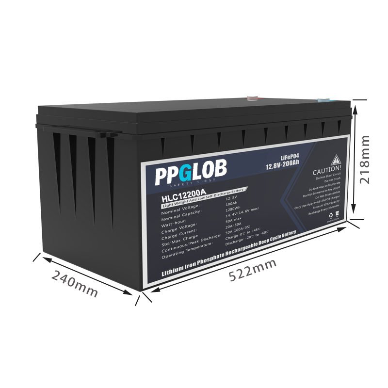 12V 200Ah Lifepo4 battery 12200 with dimension