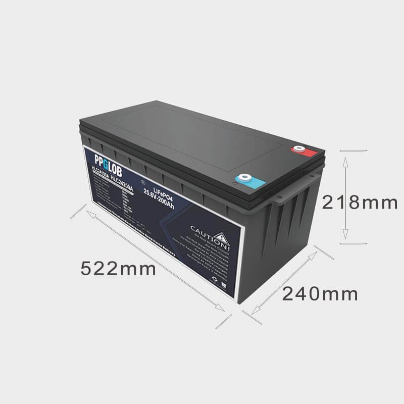 24v 200ah lithium battery with dimension